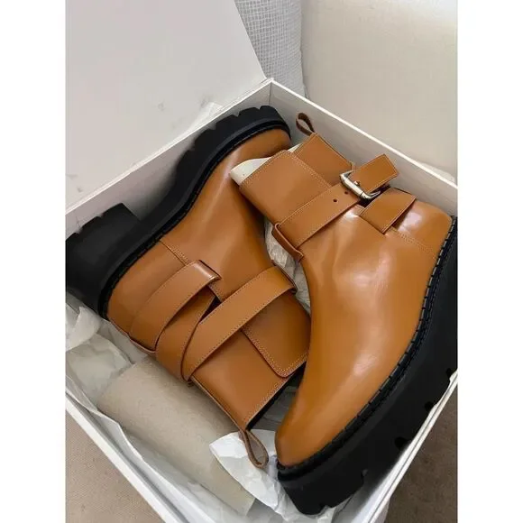 By Far Warner Peanut Butter Soft Semi boots Patent Leather39